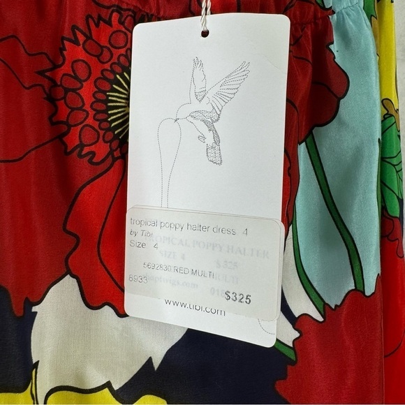Tibi Silk Tropical Poppy Halter Mini Dress NWT Size: 4 - Picture 6 of 9